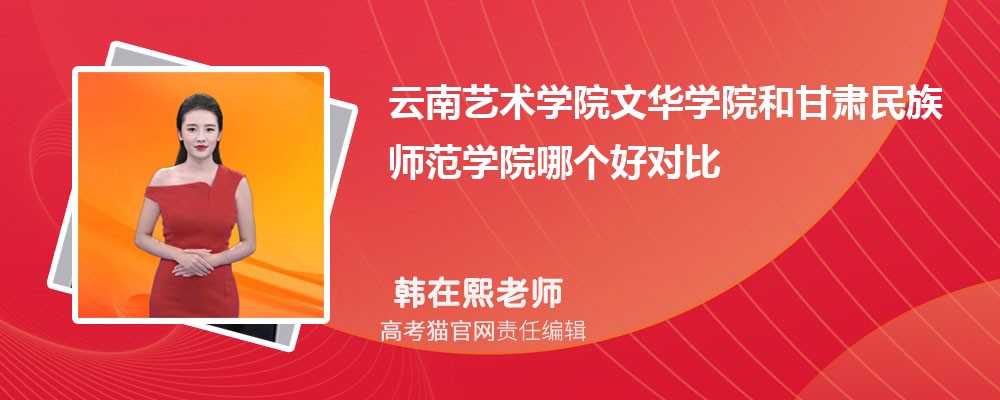 云南艺术学院文华学院和甘肃民族师范学院哪个好对比?附排名和最低分